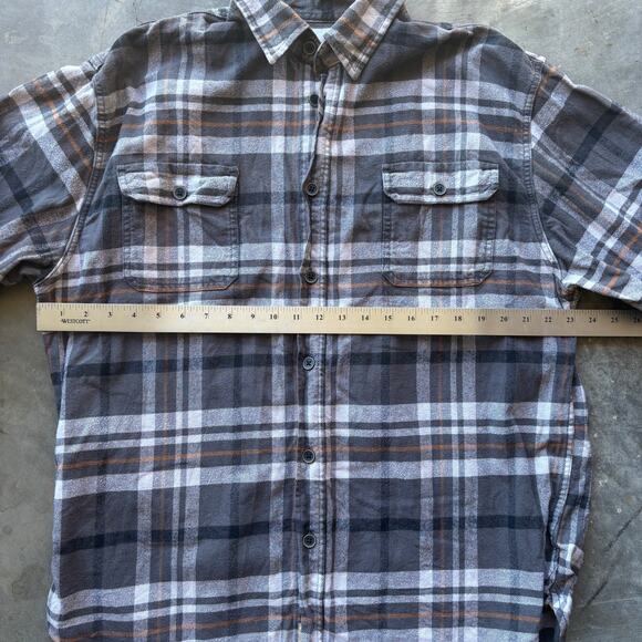 Jachs Heavy Flannel Shirt Men's XL Gray Button Up Long Sleeve Plaid Work Shirt - Picture 11 of 13